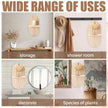 Tatuo 2 Pieces Boho Wall Shelf Decor Floating Shelves for Wall Wooden Hanging Holder for Living Room Bathroom Bedroom Office Nursery Decoration(Elegant)