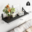 Fixwal Floating Shelves for Wall, Wood Wall Mounted Shelves for Bedroom, Bathroom, Living Room, Kitchen Storage and Decor(Black, Set of 3, 16.5 Inch)