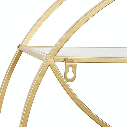 CosmoLiving by Cosmopolitan Metal Round 2 Shelves Wall Shelf, 22" x 7" x 22", Gold