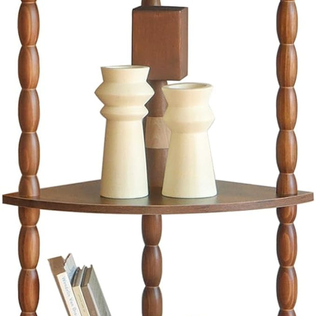 MaxSmeo Corner Shelf, 5-Tier Corner Bookshelf for Small Spaces, Stylish Corner Storage Display Shelves for Bedroom, Bathroom, Kitchen, Living Room (Rustic Brown)