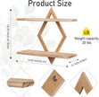 Floating Shelves for Wall,Decorative Wall Shelf,2 Tier Hanging Shelf for Plants Storage Display Holder,Indoor Decor for Living Room Home Office Bathroom Bedroom,Solid Wood,Diamond Shaped,2 Pack