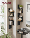VASAGLE Set of 2, Corner Shelves Wall Mount, 4-Tier Floating Corner Bookshelves, Plant Shelves for Bedroom, Living Room, Bathroom, Home Office, Ink Black
