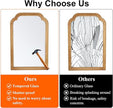 Wood Framed Bathroom Mirror for Wall, 20X30 Inch Rustic Wood Frame Wall Mirrors Decorative for Living Room, Vanity, Bedroom, Entryway and Farmhouse, Tempered Glass, Shatterproof