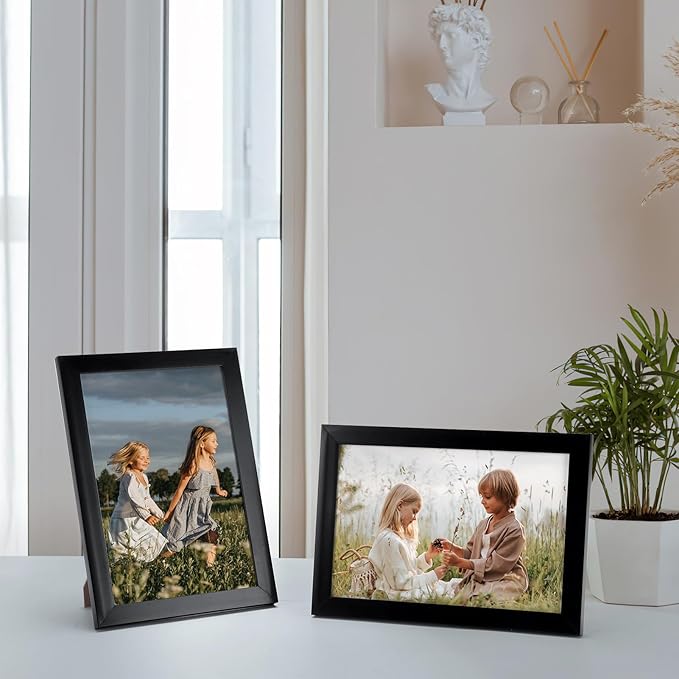 Hoikwo 18 Packs 4x6 Black Multi Plastic Picture Frames Set with Plastic Cover for Family Photos, Artwork, Light Weight Bulk 4 by 6 Frames Pack for Wall Hanging and Table, Stylish Picture Frames