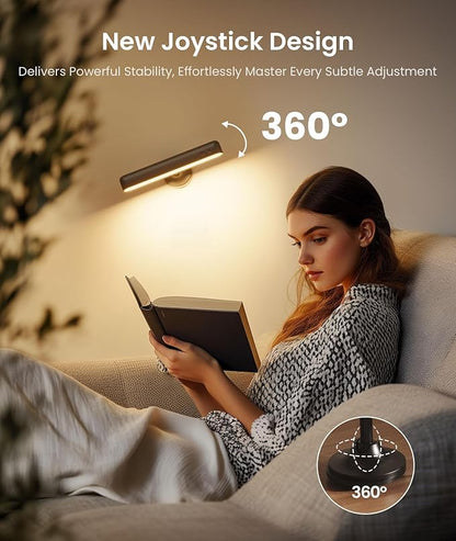Wall Sconce with 7500mAh Rechargeable Battery LED Wall Light for Bedroom with Remote Control, 3 Colors Wireless Wall Lamp 360° Rotation Dimmable Brightness with 15 RGB Colors,Black,1 Pack