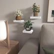 Small Floating Shelves for Wall - 6 Inch Mini Square White Shelves for Bedroom, Living Room, Bathroom, Kitchen, Office Decor Set of 3