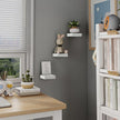 Small Floating Shelves for Wall - 4 Inch Mini Square White Shelves for Bedroom, Living Room, Bathroom, Kitchen, Office Decor Set of 3