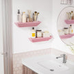 Alsonerbay Floating Shelves Wall Mounted Set of 2, Rustic Shelves for Wall Storage, 17 Inch Wood Shelves for Bedroom Living Room Bathroom, Pink