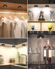 WILLED Under Cabinet Lighting Wireless,Rechargeable Puck Lights with Remote Control,Battery Tap Light Stick On,3 Colors and Timer Function LED Lights for Kitchen,Cabinet,Counter,Closet,Shelf,6 Pack