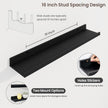 Axeman 30 Inch Floating Shelves | Black Picture Ledge Shelf Set of 3 | Rustic Wood Wall Shelves with Lip | 30