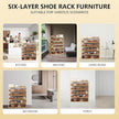 6-Tier Bamboo Shoe Rack Organizer - Freestanding for Entryway, Hallway, Wardrobe - Holds 24 Pairs of Shoes