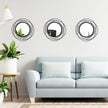 3 Set 9.5 Inch Black Circle Mirrors Wall Decor Iron Frame Wire Mirror Metal Circular Mirror Home Decor Hanging Mirrors for Room/Bedroom/Bathroom/Entryway