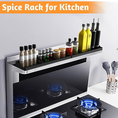 30 Inch Silicone Stove Oven Top Shelf Magnetic for Kitchen Gadgets, Soft Flexible Strong Magnetic Heat Resistant Spice Rack Kitchen Organizer