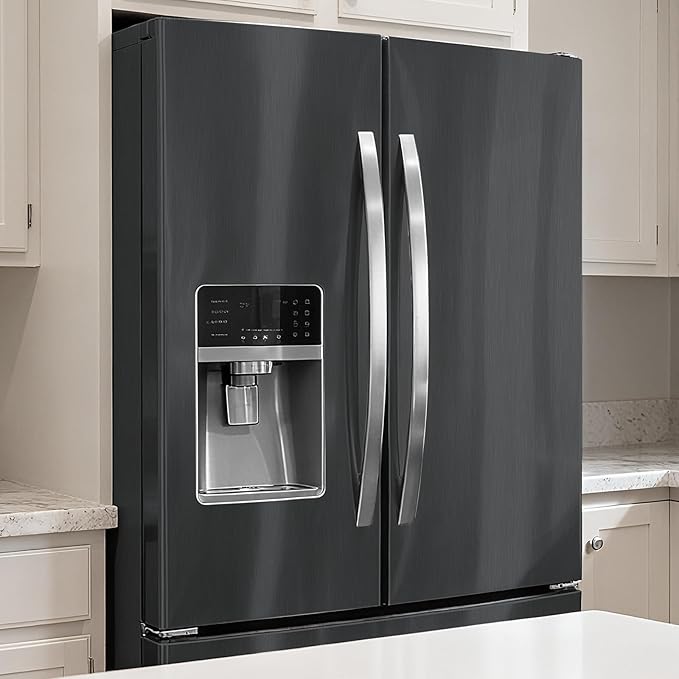 Dark Gray Stainless Steel Contact Paper Peel and Stick Countertop 15.7x196 Stainless Steel Peel Stick Wallpaper Self Adhesive Thick Vinyl Waterproof for Wall Paper Fridge Kitchen Cabinets