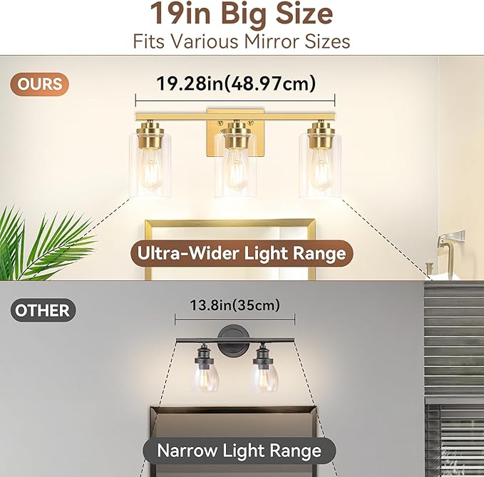 3-Light Bathroom Light Fixtures, 19
