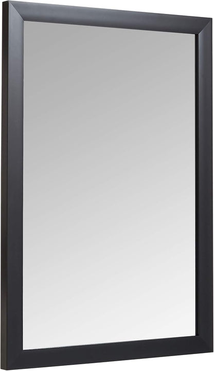 Amazon Basics Rectangular Wall Mount Mirror for Bedroom, Living Room, Entryway, Standard Trim, 20" x 28", Black