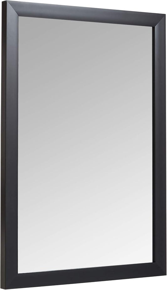 Amazon Basics Rectangular Wall Mount Mirror for Bedroom, Living Room, Entryway, Standard Trim, 20" x 28", Black