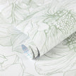 Ismoon Large Floral Peel and Stick Wallpaper Boho White and Green Contact Paper 17.3inx16.3ft Modern Wall Paper Removable Self Adhesive Vinyl Wallpaper for Bedroom Cabinet Bathroom Mural Wall Decor
