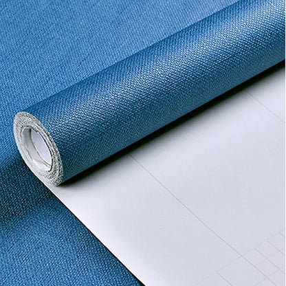 Yancorp 24"x120" Textured Fabric Navy Blue Faux Grasscloth Peel and Stick Wallpaper Self-Adhesive Linen Removable Wall Paper Cabinets Counter Top Liners