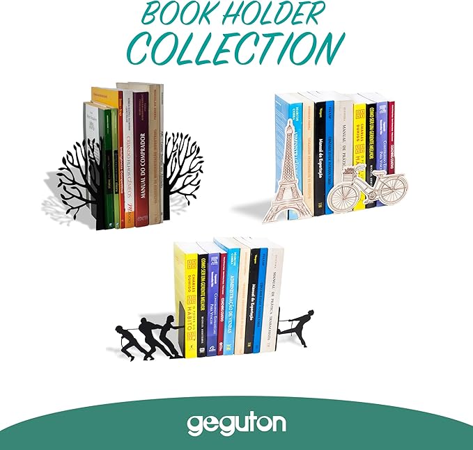 Trees Theme Book Holder Organizer – Steel, Black, Nature Inspired Design – Books in Style, Perfect for Home Decor, Great Gift for Book Lovers – Urban Forest Collection – Geguton