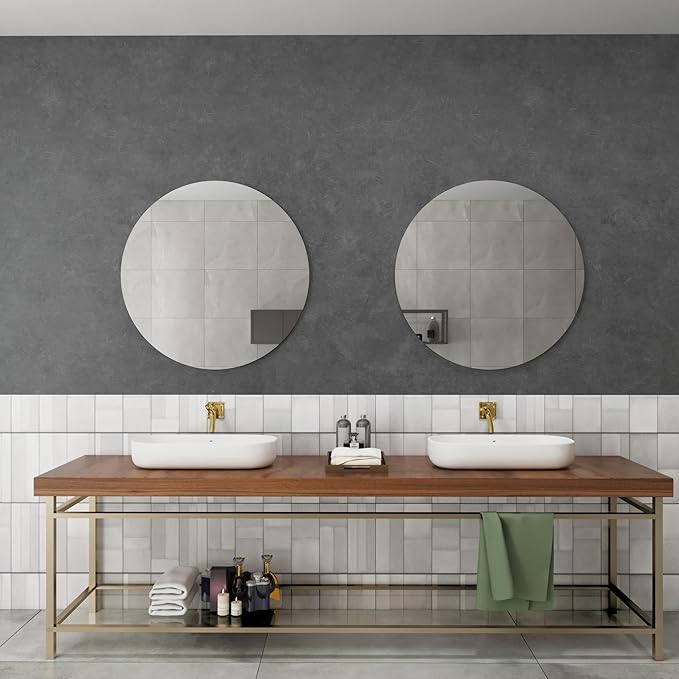 31"×157" Big Roll Extra Wide Thick Dark Blue Grey Concrete Wallpaper Peel and Stick Waterproof Glossy Gray Concrete Contact Paper Vinyl Adhesive Cement Sticker for Bedroom Living Room Walls