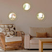 Cityelf 3 Set 13 Inch Gold Circle Mirrors Wall Decor Iron Frame Wire Mirror Metal Circular Mirror Home Decor Hanging Mirrors for Room/Bedroom/Bathroom/Entryway