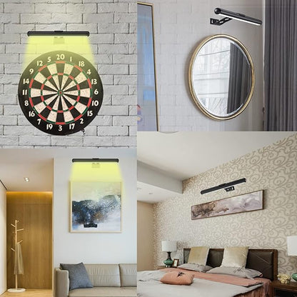 MIOBLUE Rechargeable Picture Lights with Remote,Full Metal Painting Light Display LED Battery Lamp with 3 Lighting Modes, Dimmable Dartboard Light with Timer for Paintings Potrait