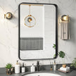 Bathroom Mirror for Over Sink - 26x32 Inch Black Matte Wall Mirrors for Bathroom, Rectangle Metal Framed Vanity Mirror for Bathroom, Bedroom, Home Office, Farmhouse