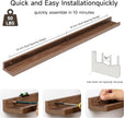Fun Memories Picture Ledge Shelf, 32 Inch Floating Shelves Set of 2, Large Nursery Book Shelves for Toys Storage, Kids Bookshelf Wall Mounted for Wall Decor Books Photo Frames, Walnut