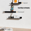 Floating Shelves for Wall Set of 3, Black Metal Wall Shelves for Bathroom 11.8/13.8/15.7 in, Modern Small Adhesive Shelf for Living Room, Bedroom, Office, Kitchen