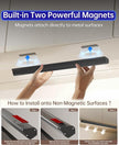 Under Cabinet Lighting Wireless, 2400mAh Rechargeable Cabinet Light, Battery Operated, Magnetic, Stick on, 106 LED 3-Color Shelf Lights, dimmable, with Remote Control(Black, 2-Pack, 12.2 inch