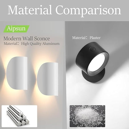 Aipsun LED Wall Sconce Indoor Modern Wall Lights 2 Packs Hardwired Up and Down Wall Mount Light for Living Room Bedroom Hallway Corridor Conservatory Warm White 3000K(with G9 Bulbs)