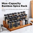 JinDoWin Spice Organization for Cabinet, Cabinet Spice Organizer, 3-Tier Spice Rack Organizer for Cabinet, Multi-Use Seasoning Organizer & Seasoning Rack (2, Dark Bamboo)