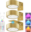 13 RGB Color Changing Led Art Display Light for Picture Frame,Rechargeable Battery Operated Led Painting Light with Remote Control Dimmable & Timer,3Pack Gold