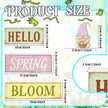 Spring Decoration Wooden Tiered Tray Decor – Rustic Hello Spring Bloom Gnome Stacked Block Sign with Flower Basket Topper – Farmhouse Tabletop Spring Decor for Living Room Shelf Kitchen Coffee Bar Seasonal Home Display