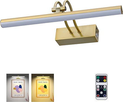 Picture Light,Picture Lights for Wall Cordless,16" Picture Lights with Timer and Dimmable,Battery Wall Lights for Display Gallery Painting Art Frame Portrait