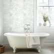 Ismoon Large Floral Peel and Stick Wallpaper Boho White and Green Contact Paper 17.3inx32.7ft Modern Wall Paper Removable Self Adhesive Vinyl Wallpaper for Bedroom Cabinet Bathroom Mural Wall Decor