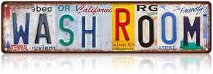 Vintage Wash Room Metal Tin Signs Street Signs Home Wall Decor 16 x 4 Inches
