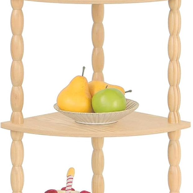 MaxSmeo Corner Shelf, 5-Tier Corner Bookshelf for Small Spaces, Stylish Corner Storage Display Shelves for Bedroom, Bathroom, Kitchen, Living Room (Natural)