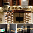 AIBOO 12V LED Under Cabinet Lighting Kit 3 Packs Slim Aluminum Puck Lights with 2-Way Switch All Accessories Included for Counter Closet Lighting 6W (Warm White)