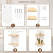 2 Pcs Modern Boho Wooden Rainbow Wall Shelves Shelf Decor, Wood Wall Mount Book Shelf, Floating Shelves for Living Rooms Bathroom Wall Decor Display (03)