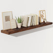 Fun Memories 55 Inch Floating Shelves for Wall, Fireplace Mantel Shelf with Invisible Heavy Duty Bracket, 8 Inch Deep Storage Shelf for Living Room, Kitchen, Farmhouse, Brown