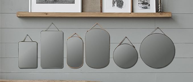 Creative Co-Op Various Velvet Edged Wall Mirrors, Multicolor, Set of 6