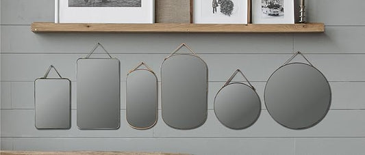 Creative Co-Op Various Velvet Edged Wall Mirrors, Multicolor, Set of 6