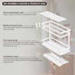 Pull Out Spice Rack Organizer for Cabinet, 2 Pack Metal Seasoning Organizer Slide Out Spice Storage Shelf No Assembly Vertical Spice Rack Pullout for Kitchen & Bahthroom No Drill(2 Tier,White)