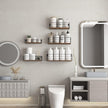 CRUGLA Floating Wall Shelves Set of 5, Wall Mounted Bathroom Shelves, Hanging Storage Shelf for Bathroom, Kitchen, Bedroom, Living Room