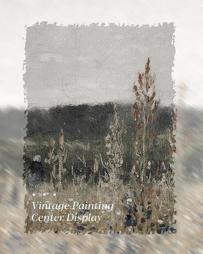 HUARCEY Framed Canvas Wall Art Prints, Living Room Shelf Vintage Art Aesthetic, Wildflower Landscape Paintings Farmhouse Decor, Retro Table Desk Decoration for Bedroom Bathroom, 8x10Inch