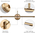 JOOSENLUX Picture Lights 24.4'' Inch Brass for Painting Display Wall Mount Brief Metal Artwork LED Wall Sconces Lamps14W(70W Eqv.),Warm White 3000K,Hardwire Swing Arm