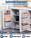 Closet Organizers and Storage, Over The Door Organizer, 6 Shelf Camper Storage, Behind The Door Storage Organizer, Wall Mount Back of Door Hanging Organizers (Pink)