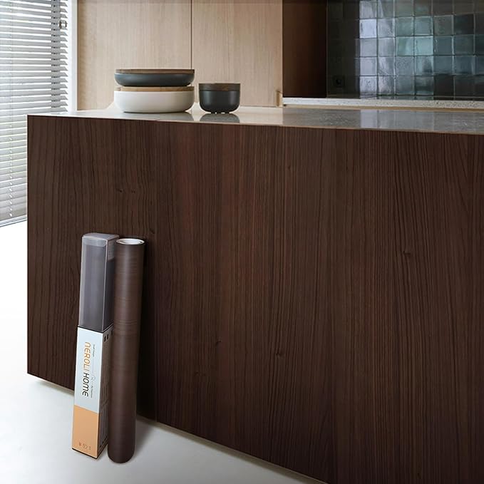Deep Espresso Dark Walnut Wood Contact Paper - 17.3